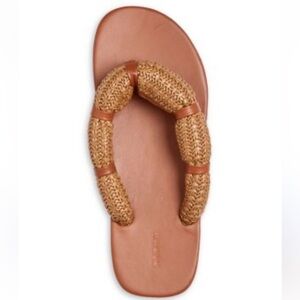 STAUD Women's Raffia Sierra Thong Sandals size 6
